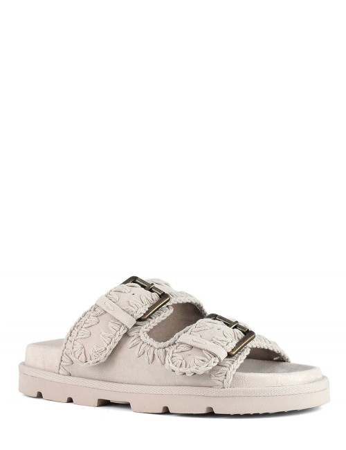 Ciabatta Low bio two buckles gesso