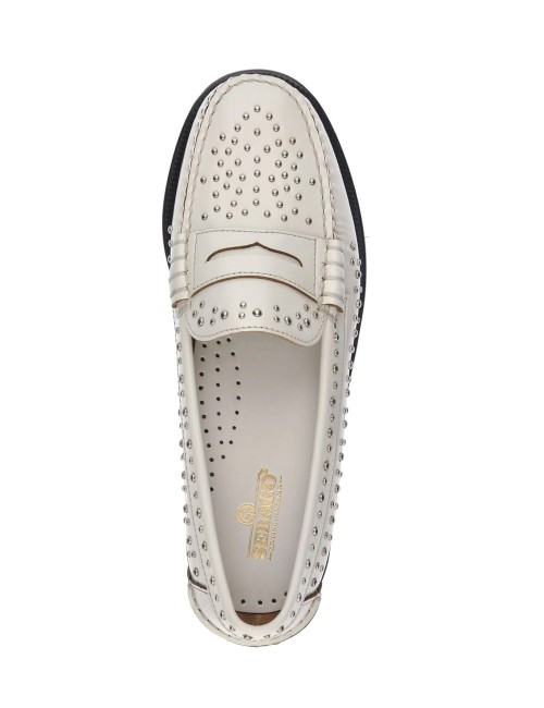 Mocassino con borchie bianco