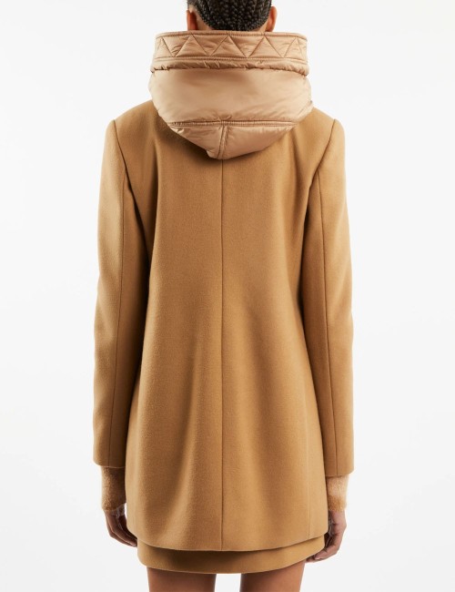Toggle Coat in Wool Fabric Camel