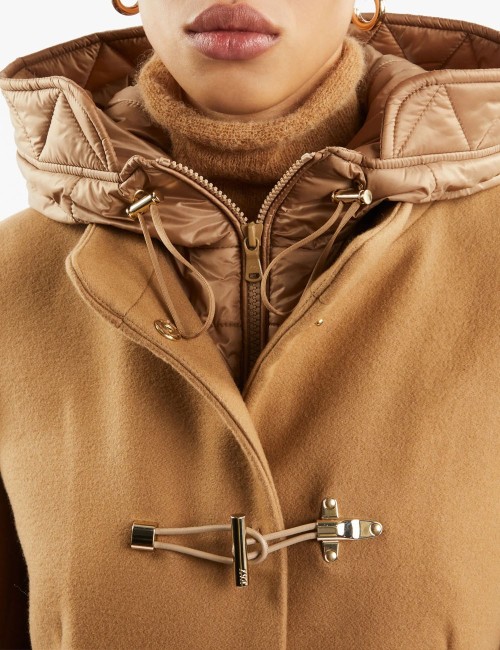 Toggle Coat in Wool Fabric Camel