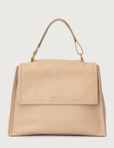 Sveva Nappa Medium leather shoulder bag with strap ivory