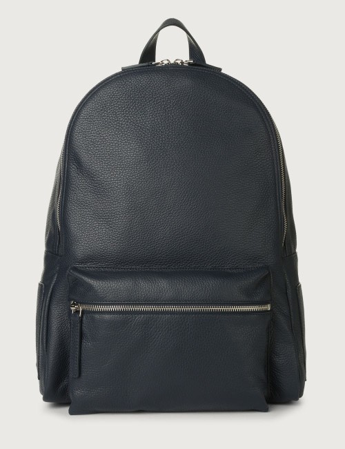 Micron Leather Backpack navy