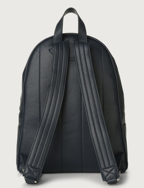 Micron Leather Backpack navy