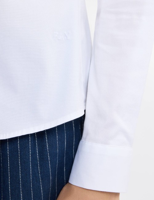 Camicia Slim in Popeline Stretch bianca
