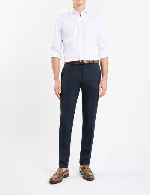 Camicia in Popeline Stretch Regular bianca