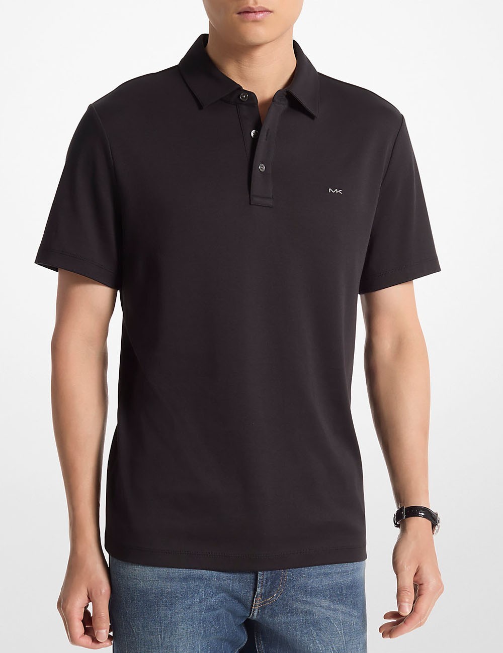 Polo in cotone nera