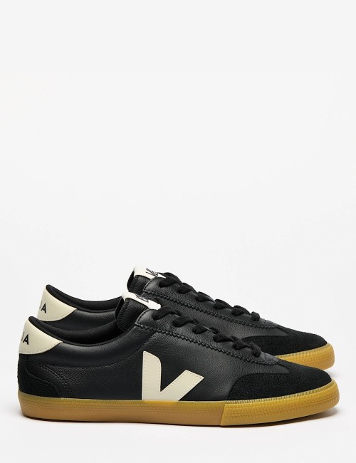 SNEAKERS VOLLEY LEATHER BLACK PIERRE