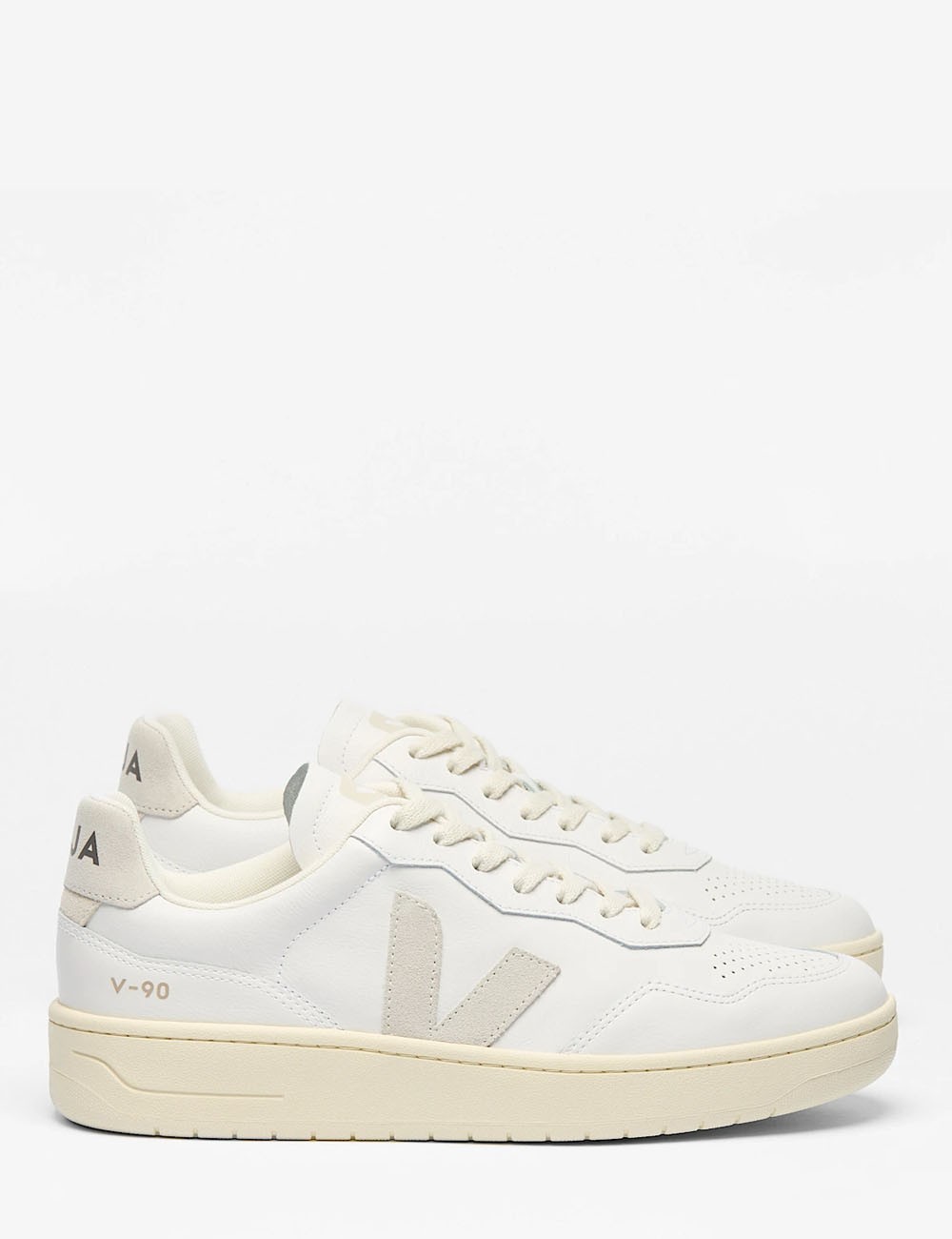 SNEAKERS V-90 LEATHER WHITE NATURAL