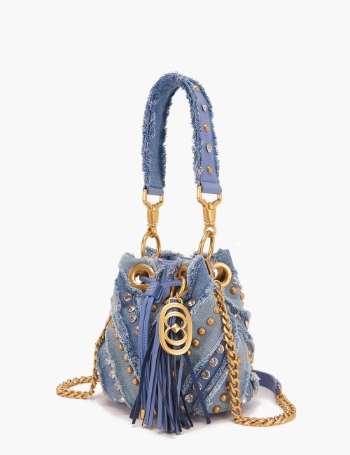 Mini Secchiello con tracolla Mirror V jeans