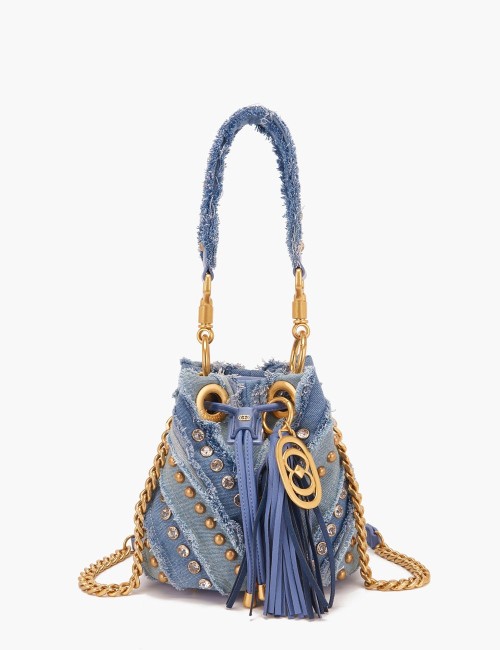 Mini Secchiello con tracolla Mirror V jeans