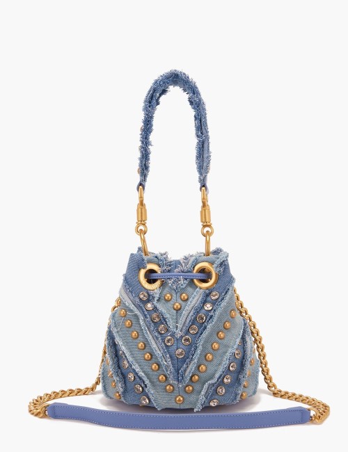 Mini Secchiello con tracolla Mirror V jeans