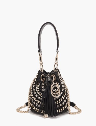 Mini Secchiello con tracolla Mirror nero