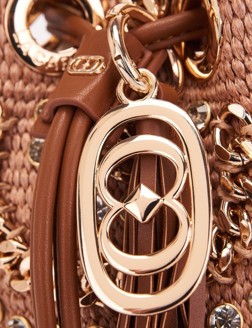 Mini Secchiello con tracolla Mirror cuoio