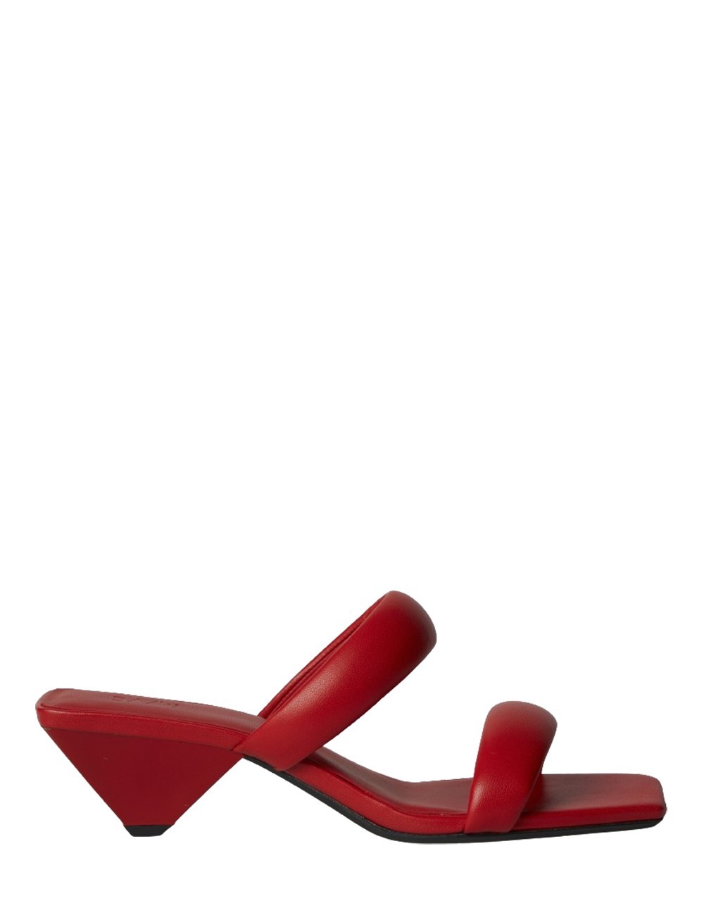 CODY SANDALS CONE HEEL SLIDE WITH STRUCTURED STRAP RED