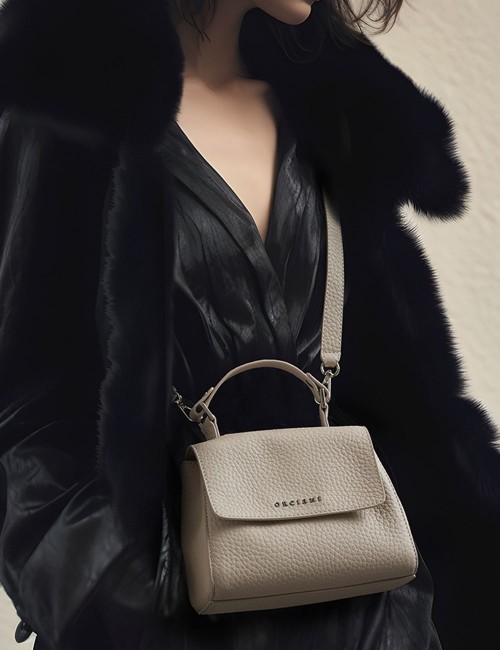 Borsa a mano mini Sveva Soft in pelle Nero