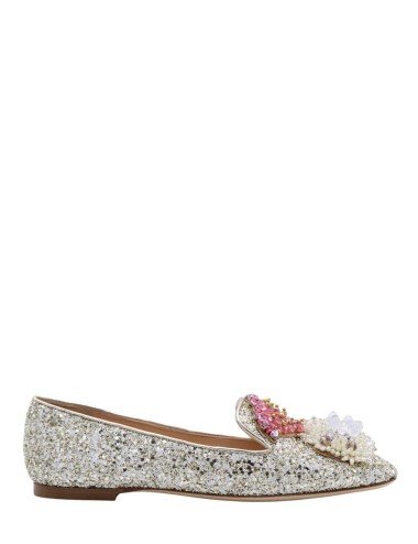 SLINGBACK GLITTER ORO-BIANCO