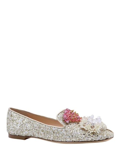SLINGBACK GLITTER ORO-BIANCO
