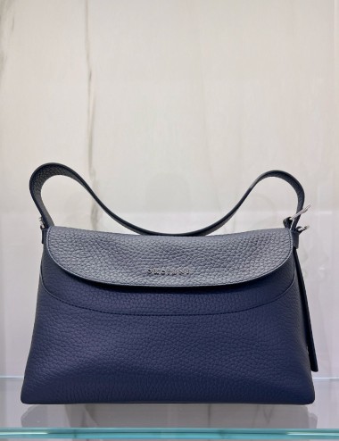 Nana Soft leather shoulder bag with strap navy