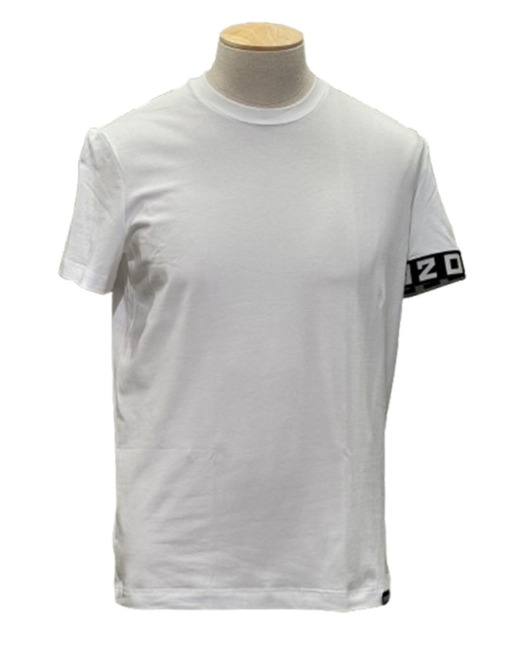 T-shirt con logo bracciale bianca