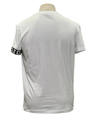 T-shirt con logo bracciale bianca