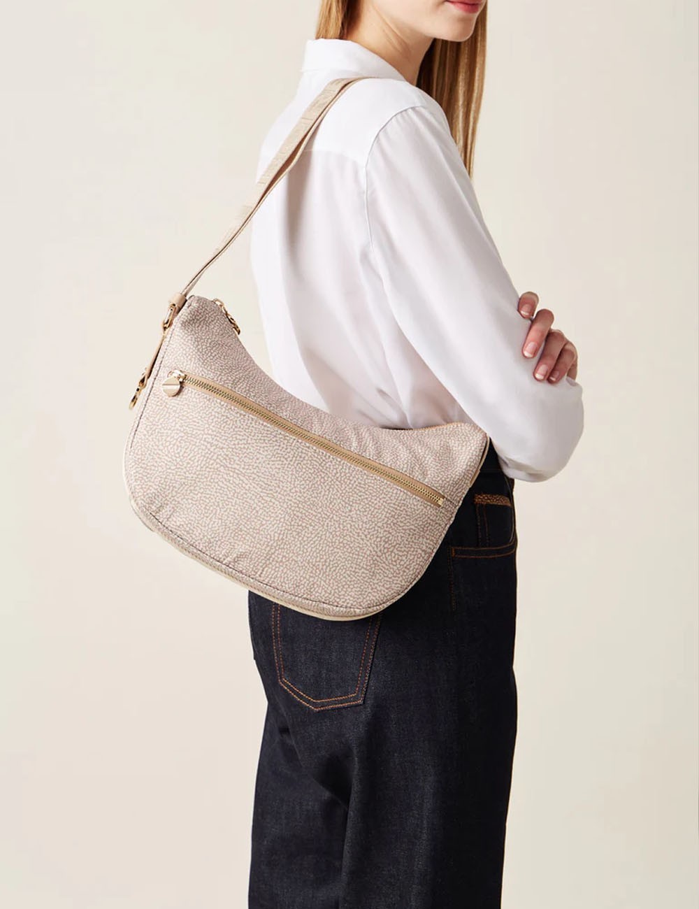 BORSA HOBO LUNA BAG SMALL SABBIA
