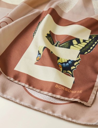 FOULARD DI SETA TANGERINE/COCONUT/SABBIA