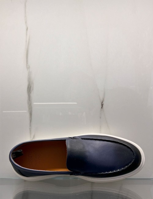 Mocassino da barca blu