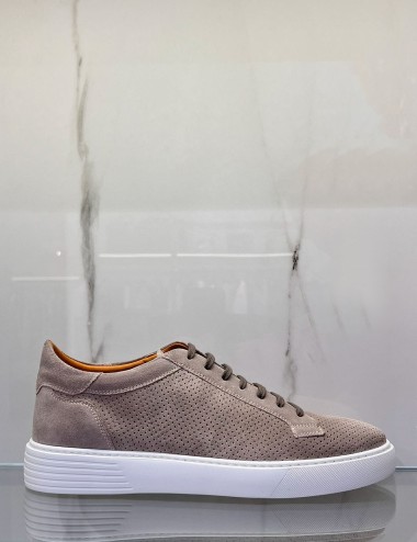 Sneakers scamosciate traforate dove
