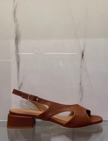 Slingback in pelle cuoio