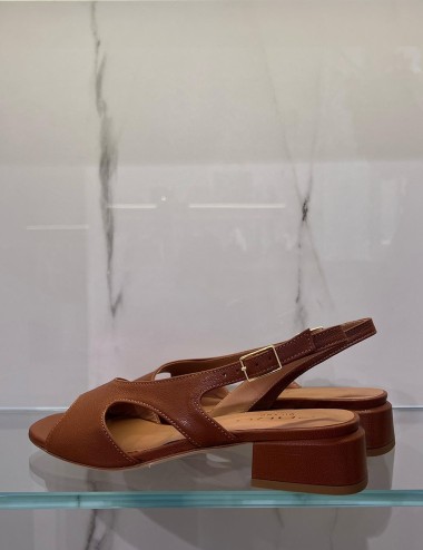 Slingback in pelle cuoio