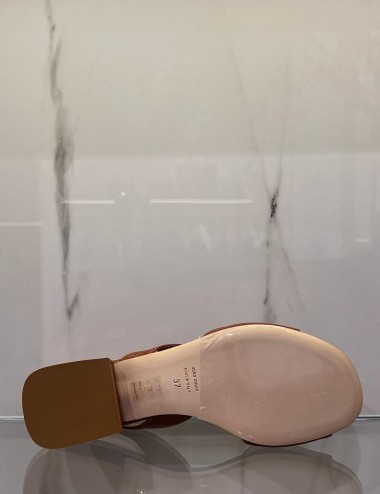 Slingback in pelle cuoio