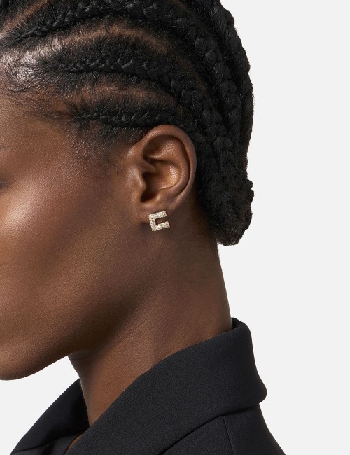 Orecchini con strass oro giallo