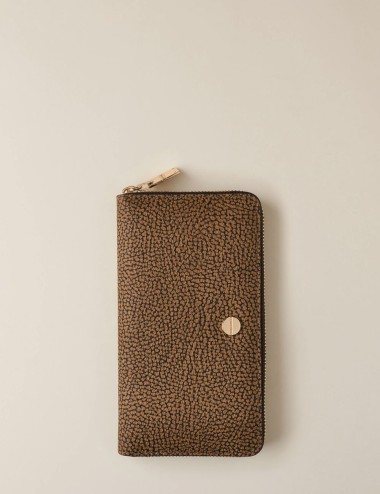 LARGE ZIP-AROUND WALLET OP NATURAL/BLACK