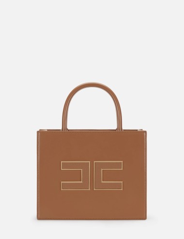 Tote piccola con logo brown sugar