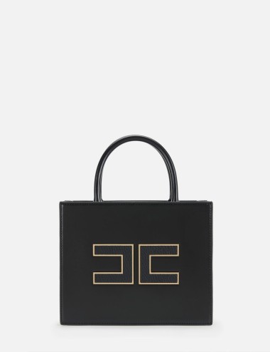 Tote piccola con logo nera