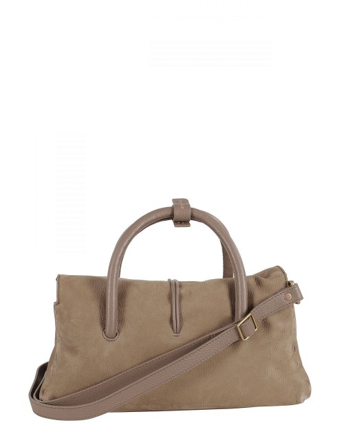 BORSA A TRACOLLA DOTTA® SMALL IN NABUK GREY VOLTOLINA