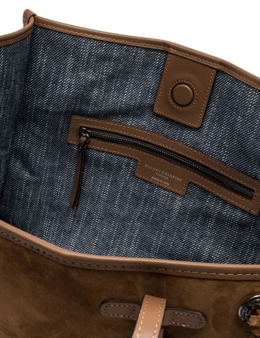 Borsa a spalla scamosciata MARCELLA COGNAC