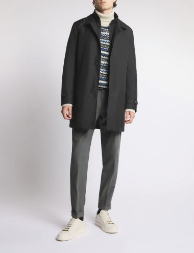 Morning Coat in Technical Poplin black