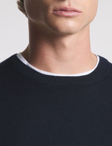 Pull Girocollo in Lana blu