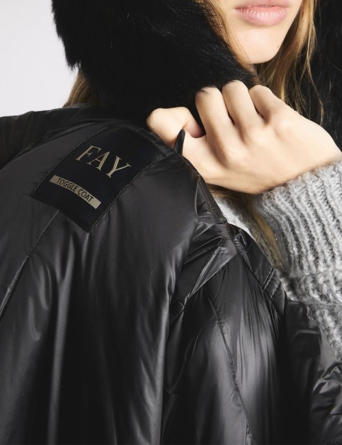 Toggle Coat in Wool Fabric black