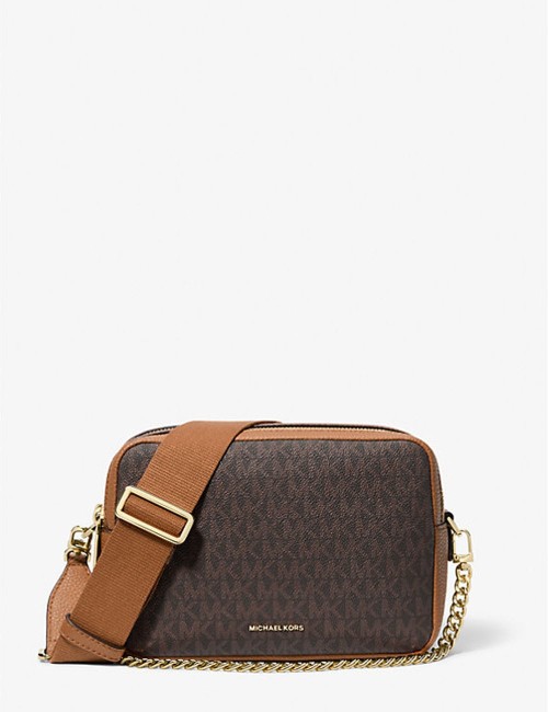 Camera bag a tracolla Bryant media con logo BRONZO/GHIANDA