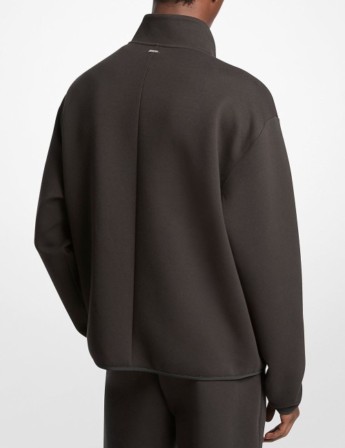 Giacca in misto cotone con zip nera