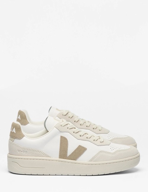 SNEAKERS V-90 LEATHER WHITE TAUPE