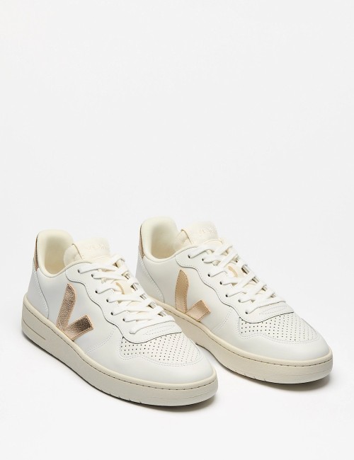 SNEAKERS V-10 LEATHER WHITE PLATINE