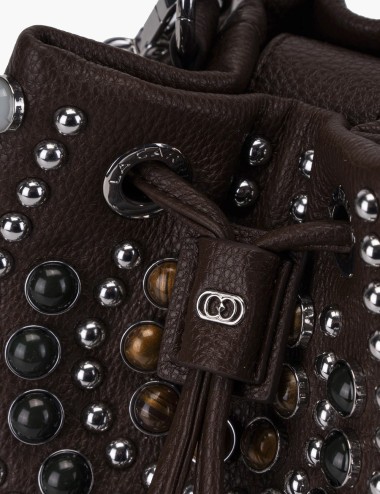 SECCHIELLO CON PIETRE ANDROMEDA MARRONE