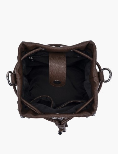 SECCHIELLO CON PIETRE ANDROMEDA MARRONE