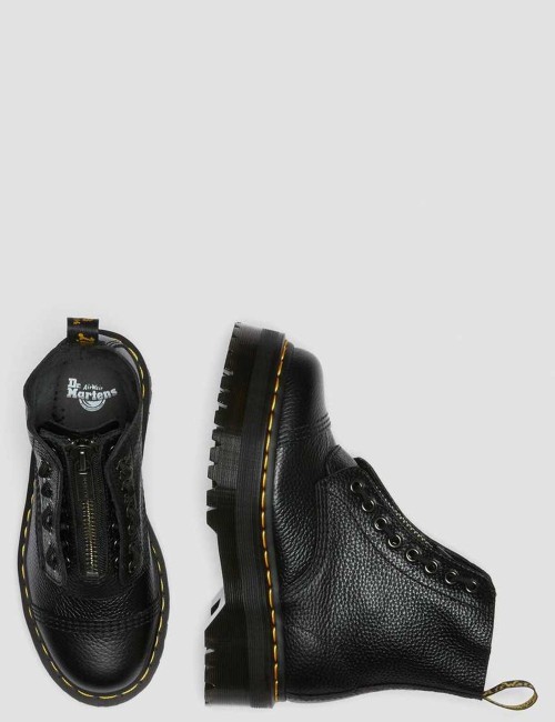 Stivali Platform di pelle nera Sinclair